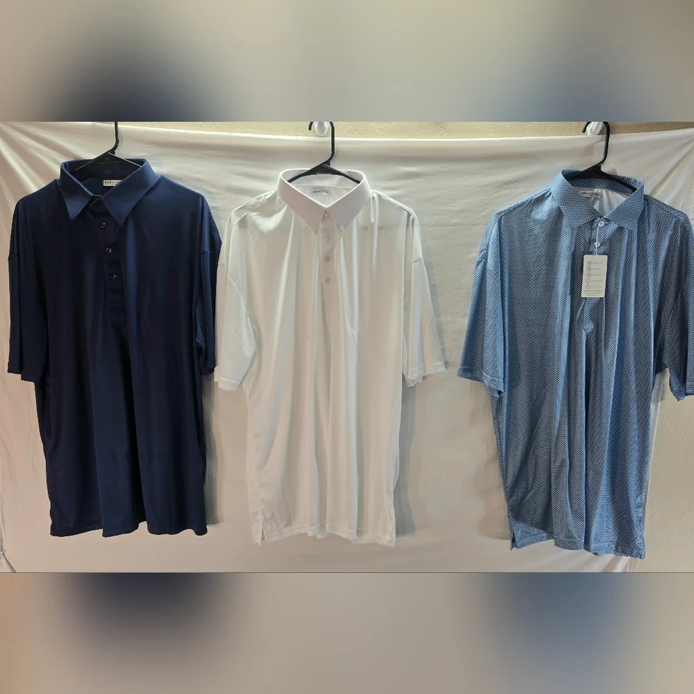 Lot of 3 Collars and Co Men's Size 2XL Polo Dress Shirts New with Tags